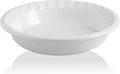 Sweejar Ceramic 10.4 Inch Pie Pan, Deep Porcelain Round Dish, Non-Stick Baking Plate for Pumpkin and Apple Pies, Farmhouse Design (White)