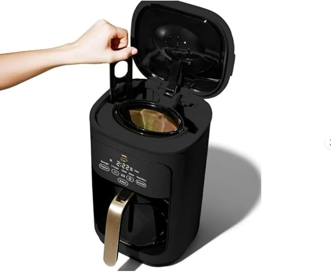 Beautiful 14-Cup Programmable Coffee Maker with Touch-Activated Display – Brew Hot Coffee Fast, Keep Warm & Auto-Pause (Black Sesame)