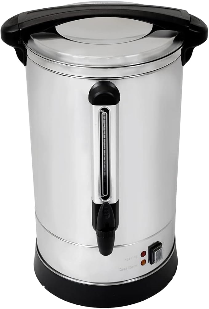 100-Cup XL Commercial Coffee Urn | Stainless Steel Coffee Maker Hot Beverage Dispenser for Catering & Events | Extra Large Commercial Size Coffee Brewer Broiler