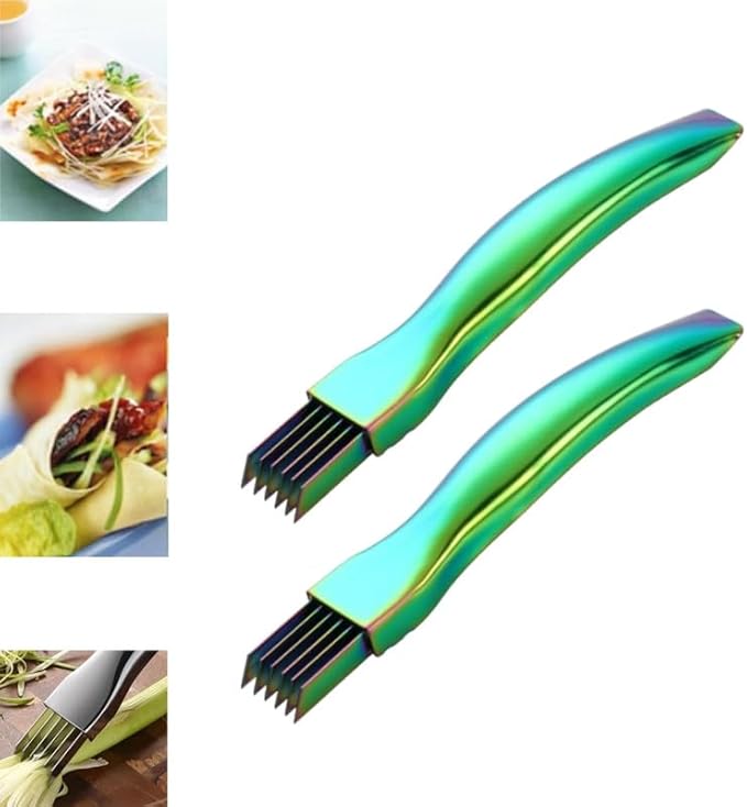 2024 New Shred Silk The Knife, Stainless Steel Chopped Green Onion Knife, Kitchen Vegetable Cutter Sharp Scallion Shredding Cutter Shred Knife Household Multifunctional Food Slicer Gadget