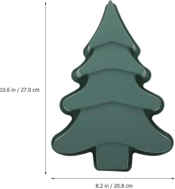 Operitacx Christmas Tree Cake Mold, Non-Stick Christmas Tree Cake Pan Silicone Mold for Cake, Baking Mold for Cake Candy Xmas Holiday Baking Supplies (8.2x10.6inch)