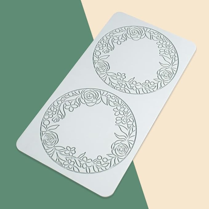 Hollow Leaf Silicone Mold Chocolate Candy 3D Hollow Leaf Candy Mold Food Cooking Meals Decorations Fondant Mold Polymer Clay Molds (Flower Ring Q_10.4x5.32x0.12inch)