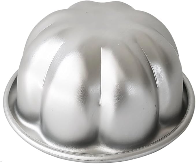 6 Pack Egg Tart Pans Pumpkin Shape, Aluminum Jelly Mold, Pudding Cup Molds, Small Muffin Pan for Baking Jello, Cupcake, Tartlets, 3.3" x 1.7"