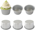 Aluminum Tart Pan Set, 6 PCS Popover Pan Single Serving Pastry, Large Muffin Pans, Baking Tool for Egg Tart, Yorkshire, Cupcake, Baba Au Rhum, Pot Pie (3.82x 2.95x 2.05 Inch)