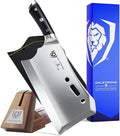 Dalstrong Obliterator Meat & Veggie Cleaver Knife - 9 inch - Gladiator Series R - Wood Stand & Sheath Cover - Razor Sharp Heavy Duty Bone Chopper- 3lbs 6mm Thick - 7CR17MOV Carbon Steel - G10 Handle