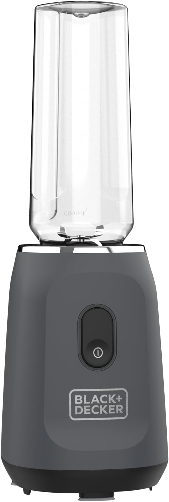BLACK+DECKER® Ice Crush Single Serve Blender with Pulse/ON Button, Base, Two 20oz Personal Blender Jars, Blade Assembly, Travel Lid, Gray