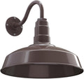 Steel Lighting Co. Gardena Barn Light | Outdoor Wall Mounted | 16" Dome | 11" Gooseneck | Farmhouse Light Made in America | Dark Bronze Exterior/Dark Bronze Interior