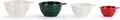 DEMDACO Baking Holiday Memories Red, Green, White Glossy Ceramic Stoneware Festive Christmas Kitchen Countertop Accessory Décor, Embossed Detail, Christmas Measuring Cups, Set of 4