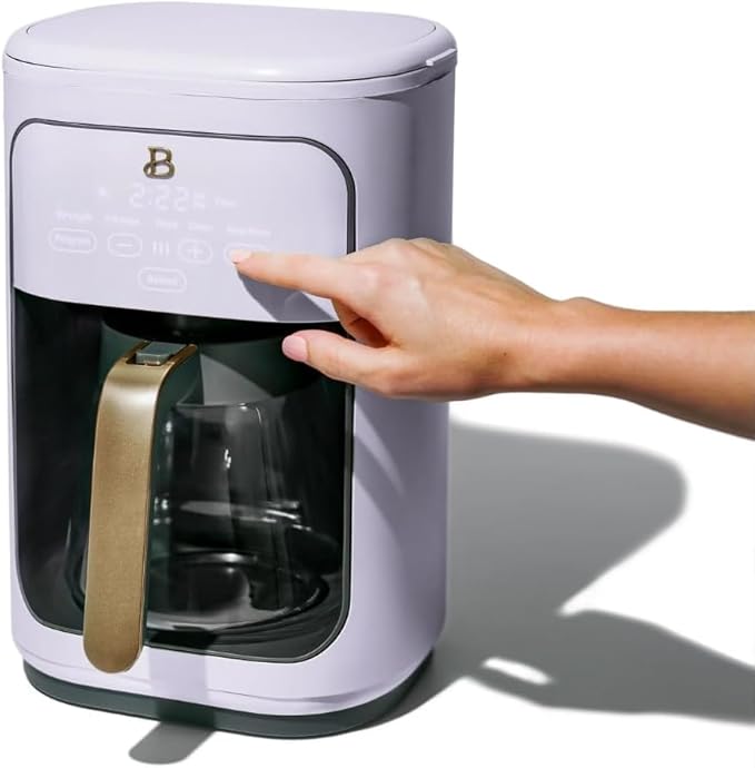 Beautiful 14-Cup Programmable Coffee Maker with Touch-Activated Display – Brew Hot Coffee Fast, Keep Warm & Auto-Pause (Lavender)