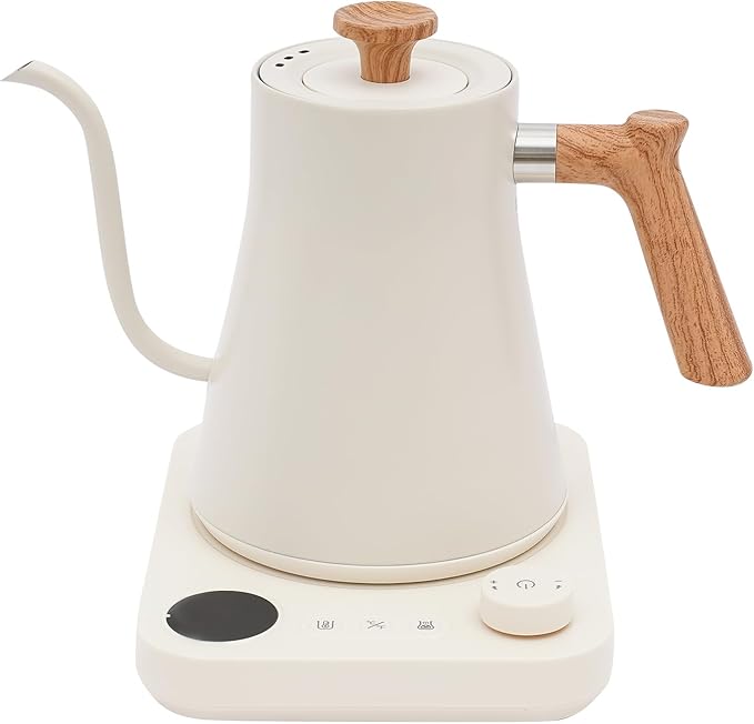 Gooseneck Electric Kettle, 1500W/0.9L Kettle Electric ±1℉ Temperature Control Pour Over Kettle for Coffee, Brew Tea, Boil Hot Water, Stainless Steel Interior Quick Heating, Overheat Protection