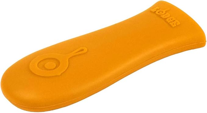 Lodge Silicone Hot Handle Holder - Dishwasher Safe Hot Handle Holder Designed for Lodge Cast Iron Skillets 9 Inches+ w/Keyhole Handle - Reusable Heat Protection Up to 500° - Orange