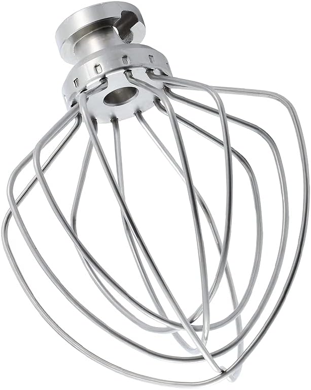 Stainless steel Wire Whip Attachment for KitchenAid Tilt-Head Stand Mixer Accessory K45SS Replacement, Egg Cream Stirrer, Cakes Mayonnaise Whisk, Whipping Egg White, Dishwasher Safe