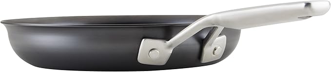 KitchenAid NITRO Carbon Steel Frying Pan/Skillet, Stainless Steel Handle, Compatible with All Cooktops, 8.5 Inch Open Fry Pan - Black