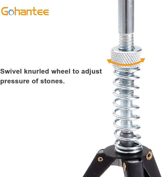 gohantee Engine Cylinder Hone Deglazer Adjustable 1-1/4" to 3-1/2" Diameter with 3-Piece 2" Long Stones 220 Grit