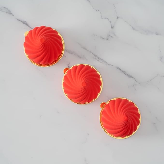 Pastry Tek 6 Cavities Spiral Silicone Mold, 1 Oven-Ready Spiral Mold - Flexible, Freezable, White Silicone Spiral Jello Mold, Easy Release, For Baking - Restaurantware