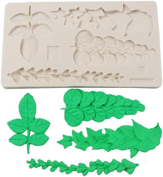 Leaf Fondant Molds, Succulents Trailing Leaves Cake Decorating Silicone Mold for Chocolate Candy Mousse Cookies Marzipan, Kitchen Baking Tools, Clay Resin Projects