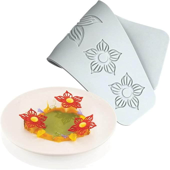 Hollow Leaf Silicone Mold Chocolate Candy 3D Hollow Leaf Candy Mold Food Cooking Meals Decorations Fondant Mold Polymer Clay Molds (Flower A_10.48x3.84x0.12inch)