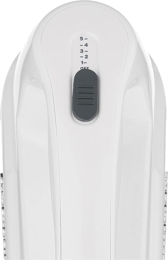 Cuisinart Power Advantage 5-Speed Hand Mixer, 220W-Motor Hand Blender Electric Mixer with 5 Speed Settings, Extra-Long Dishwasher-Safe Beaters, 60-Inch Swivel Cord, HM-50, White