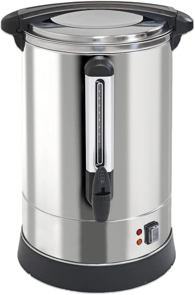 100-Cup XL Commercial Coffee Urn | Stainless Steel Coffee Maker Hot Beverage Dispenser for Catering & Events | Extra Large Commercial Size Coffee Brewer Broiler