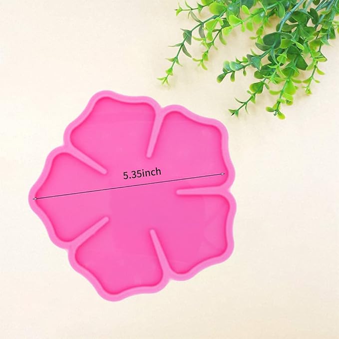 Coaster Resin Epoxy Molds for Casting Flower Shape Silicone Geode for Making Cup Mats Agate Coaster Mold Wine Glass Holder Home Decor DIY Craft Project