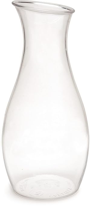 Carlisle FoodService Products 7090307 Cascata Carafe Juice Jar Beverage Decanter Only, Plastic, 1.5 L, Clear (Pack of 12)