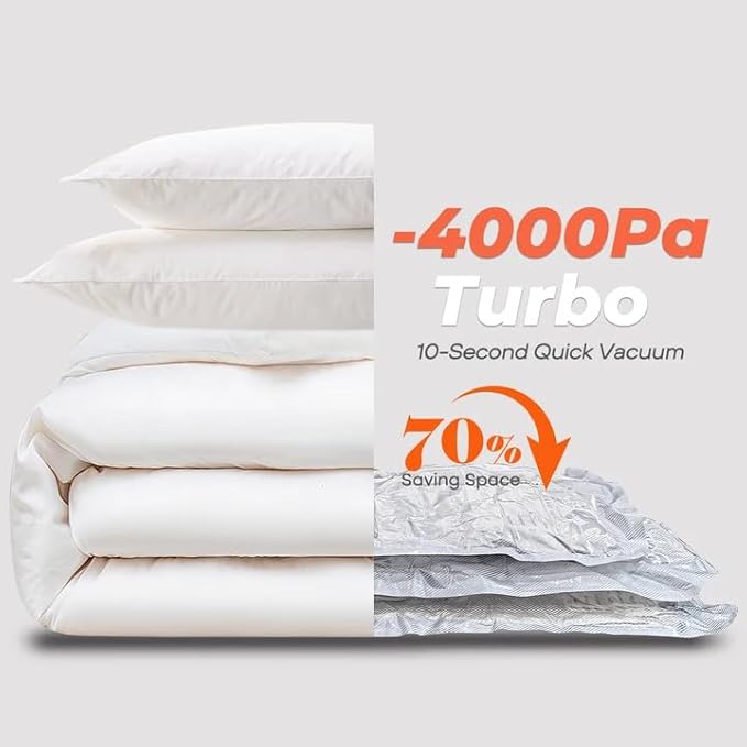 Vacuum Storage Bags for Clothing Travel, 8 Pack 29" Vacuum Seal Bags with Wireless Charging Pump Compression Packing for Clothes Suitcase Luggage Travel