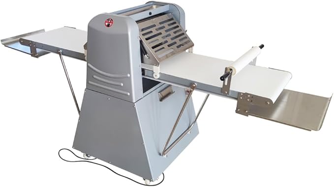 Commercial Dough Roller Sheeter 750W Vertical Dough Danish Pastry Machine Dough Laminator 0.04"-1.96"(1mm-50mm) Crisping Thickness Pasta Roller Bread Shortening Machine 110V