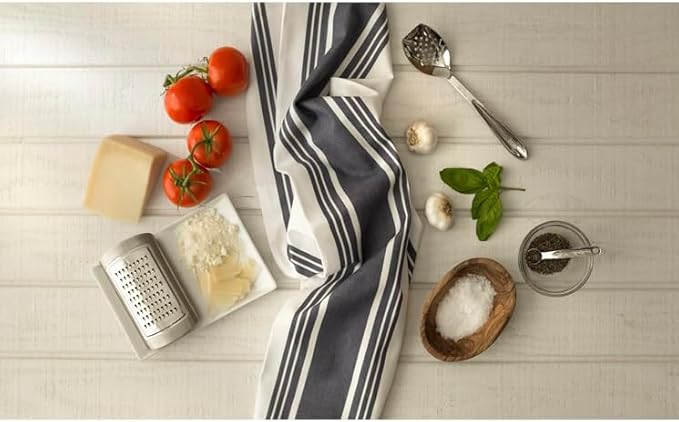 All-Clad Dual-Purpose Kitchen Towels: Highly Absorbent - 100% Cotton, 17"x30" Dish Towels for Cleaning & Drying Dishes & Glassware, 3-Pack, Black
