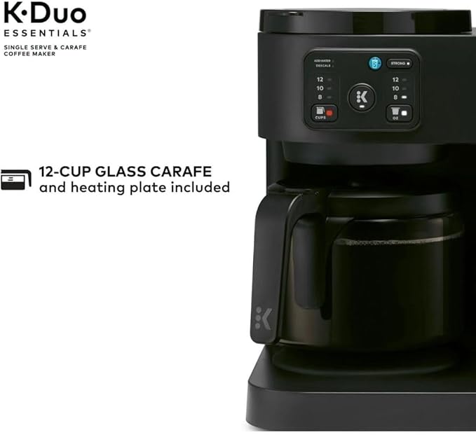2-in-1 Hot & Iced Coffee Maker for Pods & Grounds – 12-Cup Glass Carafe & Single-Serve Brewer, 72oz Reservoir, Strong Brew, Extra Hot, Brew Over Ice, MultiStream Tech, Compact Design (Black)
