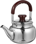 LIFKOME Traditional Stainless Steel Heavy Duty Tea Kettle With Sandwich Bottom and Specialty Cool Touch Handling Mirror Finish Stainless Steel Whistling Tea Kettle Stove Top