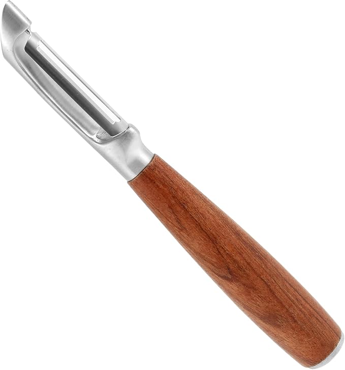 1Pcs I Style Stainless Steel Vegetable Peeler for Fruit Veggie Heat Resistant Incisive Cucumber Peeler With Solid Wood Handle for Home Kitchen Use