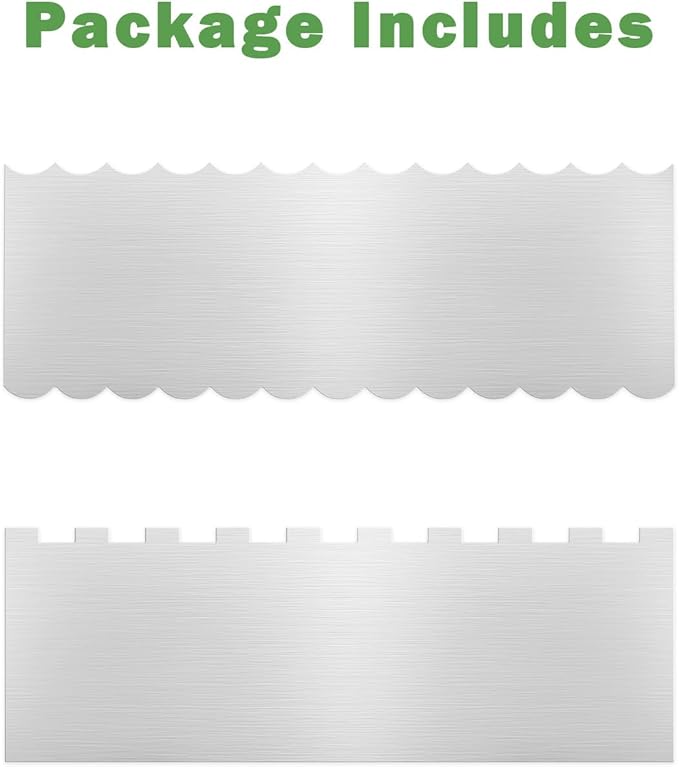2PCS Stainless Steel Cake Scraper Set, Metal Cake Scraper with Dual Edge Designs, Cake Smoother for Icing & Cake Frosting Smoother, Icing Smoother Baking Tools for Cake Decorating
