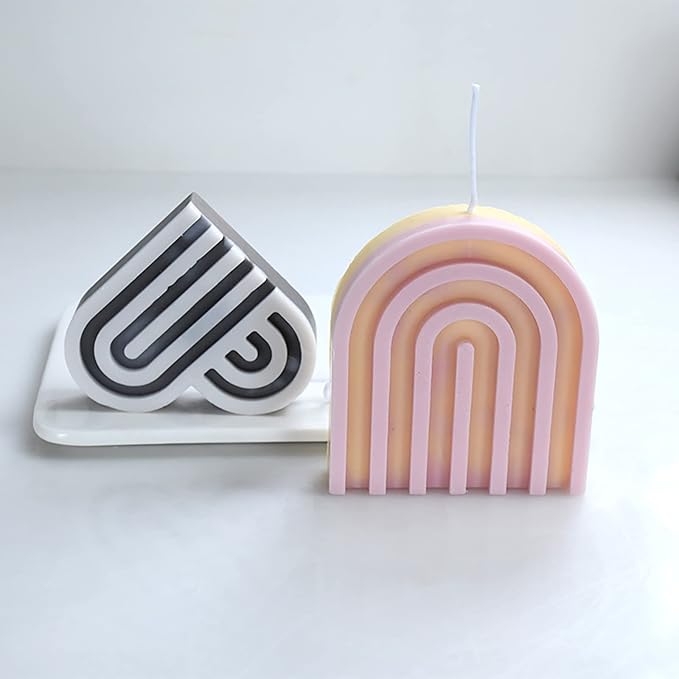 2 Pack Heart Shape Candle Molds - Table Decoration, Resin & Soap Mold, 3D Silicone Mold for Handmade Candles