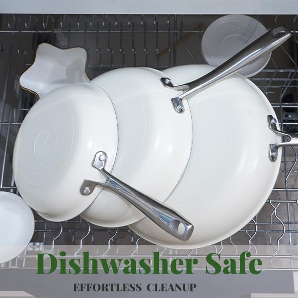 Cookware Set Nonstick Frying Pans, 8,9.5,11 inches Ceramic Non Stick Skillets, Egg Fry Pans for Cooking,PTFE,PFOA,PFAs Free,Oven&Dishwasher Safe,Ash Grey