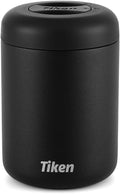 Tiken Airtight Coffee Canister Compact Size for Outdoors - Double Wall Stainless Steel, UV Blocking, Switchable to Food Storage Container 830ml Black