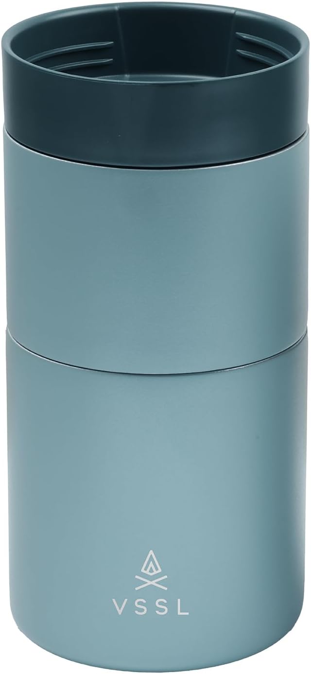 VSSL - Nest Pour Over Coffee Set | Coffee Maker for Camping | All-In-One Travel Pour Over | Transportable Dripper, 10oz Stainless Steel Travel Mug | Compact Storage & Adventure Ready | Everglade