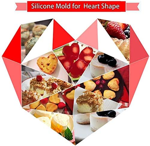 Heart Mold Chocolate Molds - 3D Heart Shape Silicone Mousse Cake Baking Molds For Valentine Hot Chocolate Dessert Candy Cheesecake(8-Cavity)