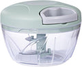 Food Chopper,Garlic Chopper with Container,Vegetable Kitchen Cutter,Pull String Hand Manual Food Processor Sharp Blades Mincer Shredder for Cutting Onions Chili Ginger Seasoning (Green, 500ml)