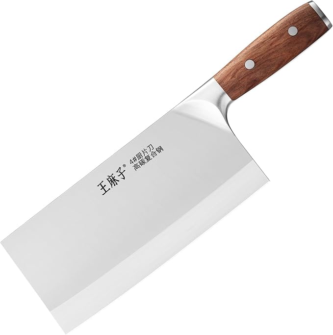 Chef Knife Chinese Cleaver Knife German Stainless Steel Kitchen Knife Ergonomic Comfortable Handle Non-stick Razor-sharp Blade Over 300 Years of Brand(7inch, Silver Black)