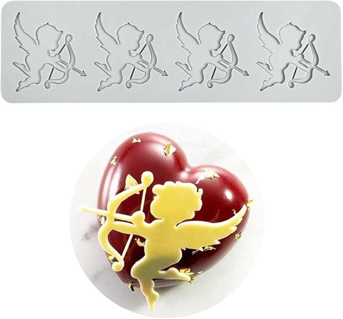 TUKE Silicone Angel Baby Molds - 3D Lace Cake & Fondant Molds for Baking, Resin, Clay & Sugar Craft (Angel Baby 8.84x2.64x0.12inch)