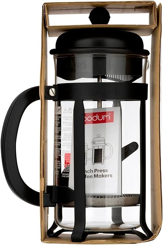 Bodum 34oz Java French Press Coffee Maker, High-Heat Borosilicate Glass, Black - Made in Portugal
