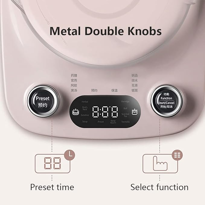 Bar 1.8L Health- Care Beverage Tea Maker and Kettle YSH-C18R1, Durable 316 Stainless Steel & Glass Brew Cooker Master,8-in-1 Programmable, 4 Range Temperature Warming Function, Pink