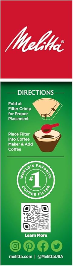 Melitta #4 Cone Coffee Filters, Unbleached Natural Brown, 100 Count, 300 Total Filters - Packaging May Vary (Pack of 12)