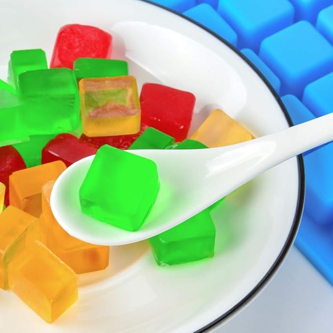 Square Silicone Candy Molds - Mini Silicone Molds for Hard Candy, Chocolate, Gummy, Caramel, Ganache, Ice Cubes (3)