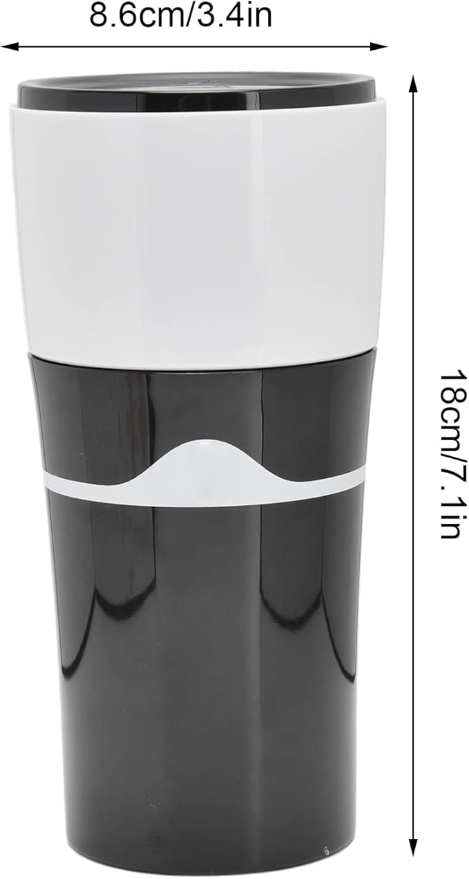 Zerodis Portable Drip Coffee Maker, 450ML Travelling Drip Coffee Machine Office Camping Hot and Cold Brew Coffee Makers for Capsules(Black and white)