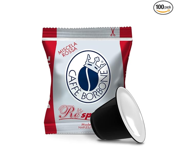 Caffè Borbone Red Blend Nespresso Compatible Espresso Coffee Pods, 100 Count Espresso Pods