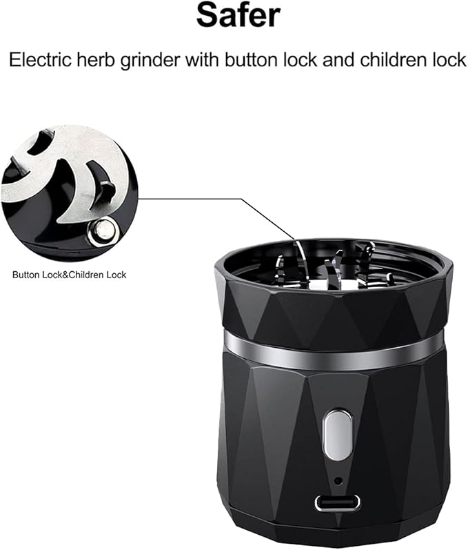 Electric Spice and Herb Grinder, Dry Herb Mini Electric Grinder Compact Size with 1.7oz/50ml Herb Jar and Spoon Tool