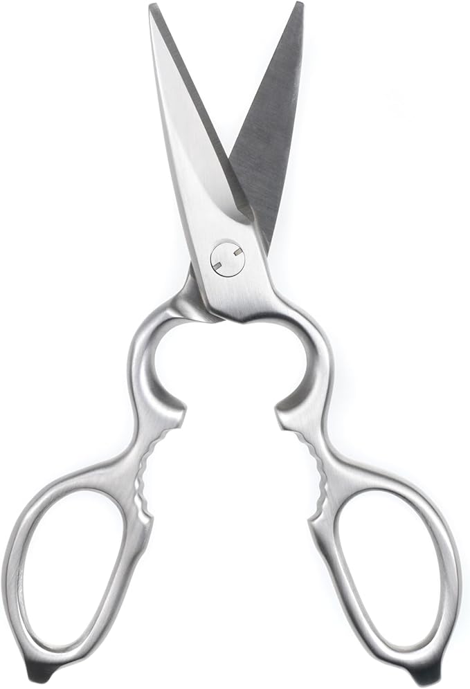Upgraded Version of Kitchen Scissors Full-Steel Forged Stainless Steel Kitchen Shears Come Apart Food Scissors for Pizza Meat Bone Cutting Scissor Heavy Duty Metal Shears, Silver