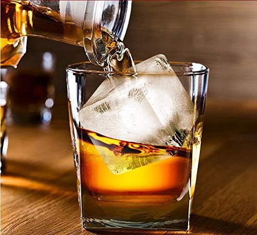 Samuelworld Large Silicone Ice Cube Tray Molds, 2-Pack, Big 2 Inch Cubes - Food Grade, Flexible, 8 Cavity Easy Release Slow Melting Ice for Whiskey, Cocktails, Gifts & Christmas - Grey