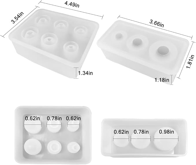 DLAND 2 Pcs Ball Silicone Resin Molds, Sphere Bead Resin Epoxy Universe Spheroid Molds, Pendant Casting Molds for DIY Jewelry Making